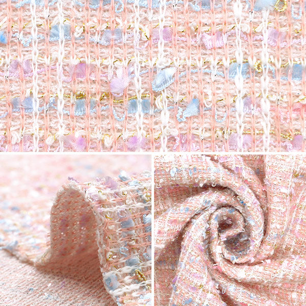 [From quantity 5] Fabric "knitTweed Pink ZQ2395-1" 【Yuzawayaoriginal】