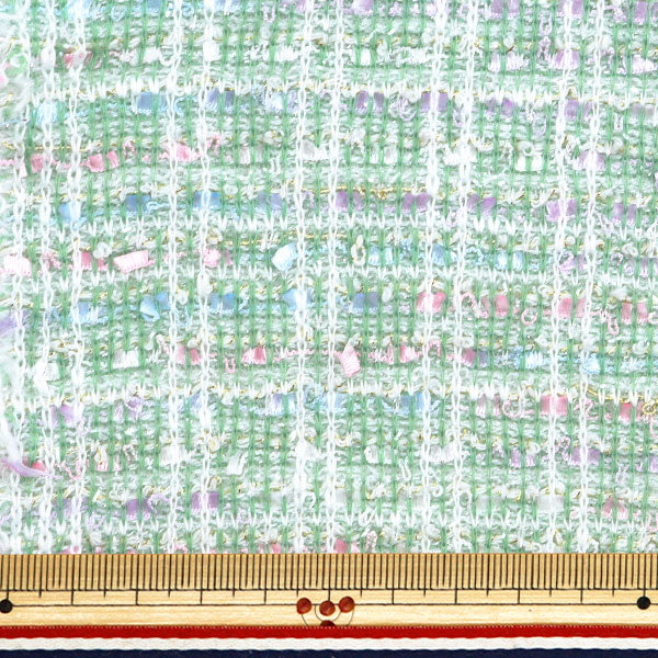 [From quantity 5] Fabric "knitTweed Green ZQ2395-3" 【Yuzawayaoriginal】