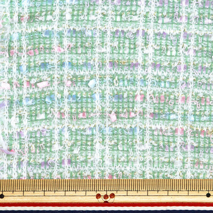 [From quantity 5] Fabric "knitTweed Green ZQ2395-3" 【Yuzawayaoriginal】