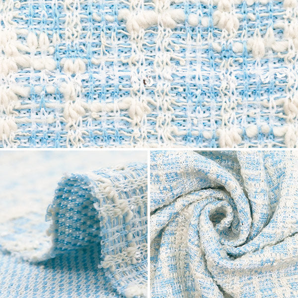[From quantity 5] Fabric "knitTweed Blue ZQ2409-2" 【Yuzawayaoriginal】