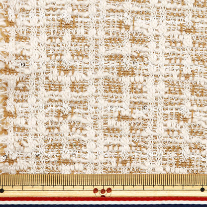 [From quantity 5] Fabric "knitTweed Mustard ZQ2409-3" 【Yuzawayaoriginal】