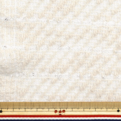 [From quantity 5] Fabric "knitTweed White ZQ2410-1" 【Yuzawayaoriginal】