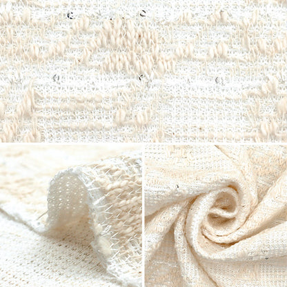 [From quantity 5] Fabric "knitTweed White ZQ2416-1" 【Yuzawayaoriginal】