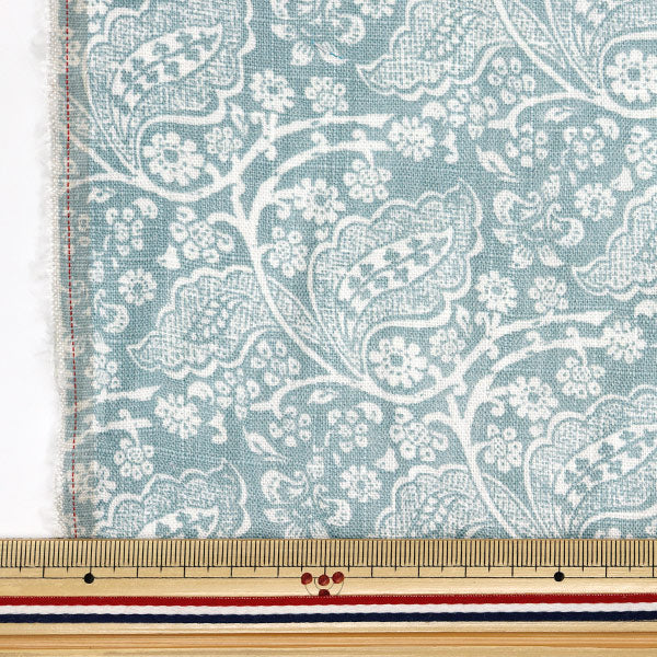 [Quantity starting from 5] Fabric "Toromi Linen Print LEAFCHINTZ Blue LIRYP-LC-BL"