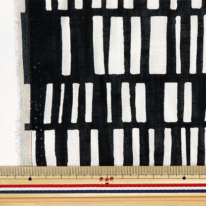 [Quantity starting from 5] Fabric "Toromi Linen Print NORDICGEOMETRY Black x White LIRYP-NG-BKWH"