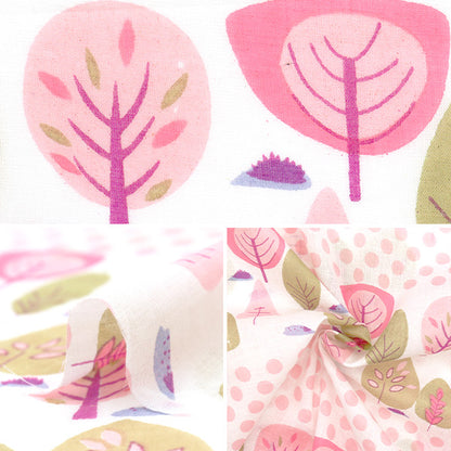 [Quantity starting from 5] Fabric "Indian Boil Print Plant Pattern Off x Pink RAM-BOI-25P"