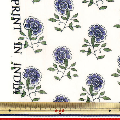 [Quantity starting from 5] Fabric "Indian Boil Print Floral Pattern Off x Purple RAM-BOI-25T"