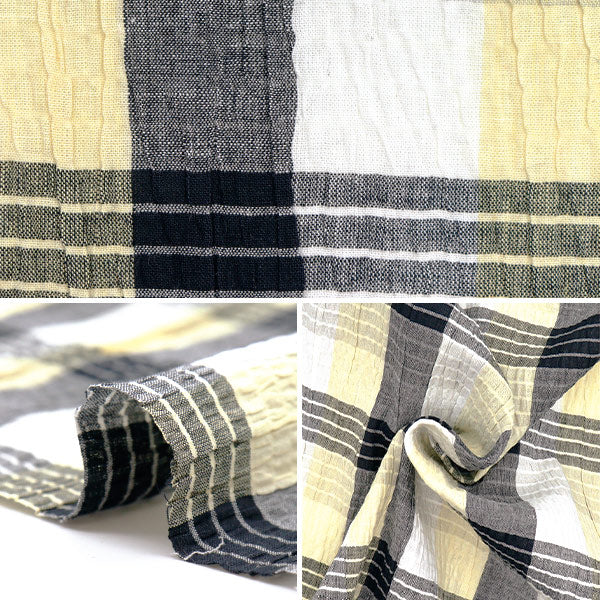 [Quantity starting from 5] Fabric "Year-dyed check shirring INCHEST-01WHA"