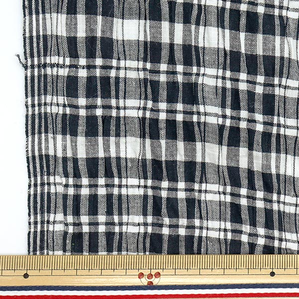 [Quantity starting from 5] Fabric "Year-dyed check shirring INCHEST-02WHB"