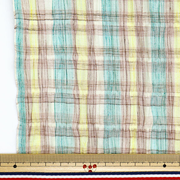 [Quantity starting from 5] Fabric "Year-dyed check shirring INCHEST-03PPB"