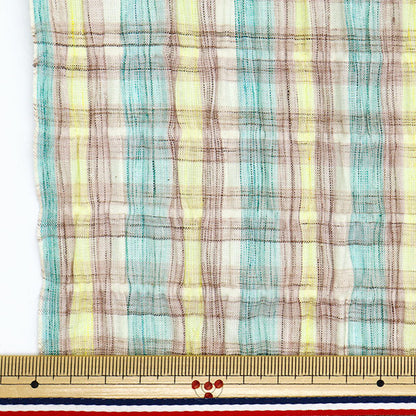 [Quantity starting from 5] Fabric "Year-dyed check shirring INCHEST-03PPB"