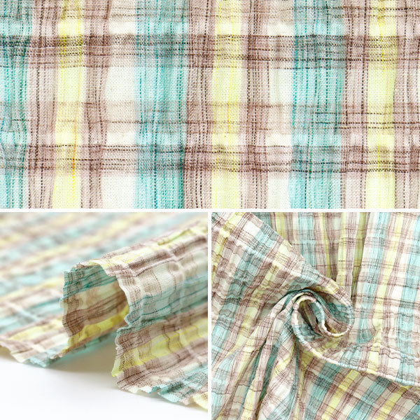 [Quantity starting from 5] Fabric "Year-dyed check shirring INCHEST-03PPB"