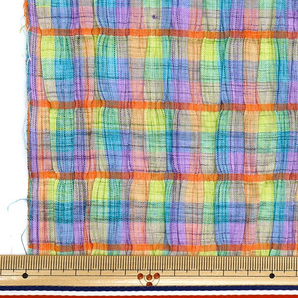 [Quantity starting from 5] Fabric "Year-dyed check shirring INCHEST-04MIX"