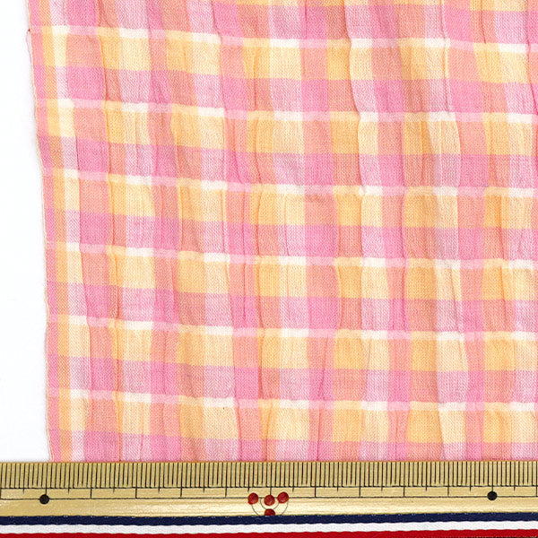 [Quantity starting from 5] Fabric "Year-dyed check shirring INCHEST-05PK"