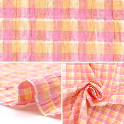 [Quantity starting from 5] Fabric "Year-dyed check shirring INCHEST-05PK"