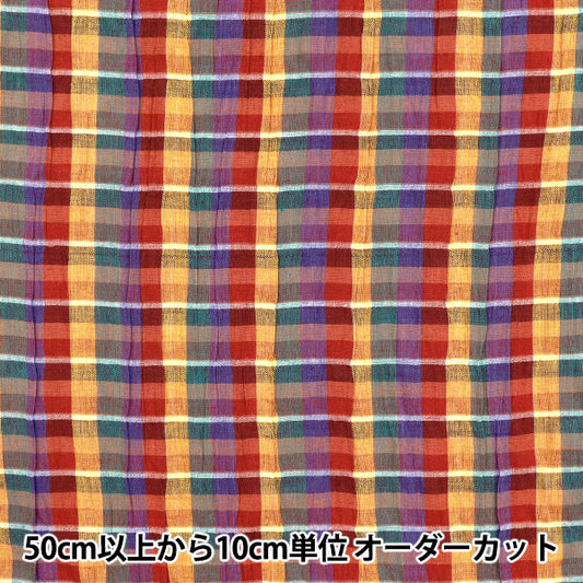 [Quantity starting from 5] Fabric "Year-dyed check shirring INCHEST-06RE"