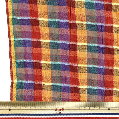 [Quantity starting from 5] Fabric "Year-dyed check shirring INCHEST-06RE"