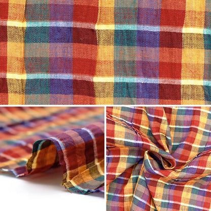 [Quantity starting from 5] Fabric "Year-dyed check shirring INCHEST-06RE"