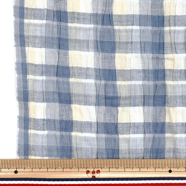 [Quantity starting from 5] Fabric "Year-dyed check shirring INCHEST-07LBL"