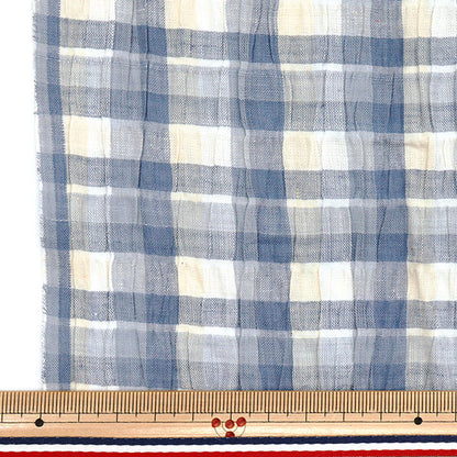[Quantity starting from 5] Fabric "Year-dyed check shirring INCHEST-07LBL"