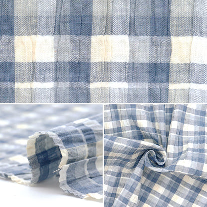 [Quantity starting from 5] Fabric "Year-dyed check shirring INCHEST-07LBL"