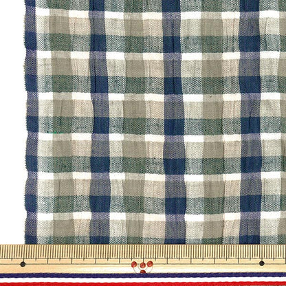 [Quantity starting from 5] Fabric "Year-dyed check shirring INCHEST-08BLP"