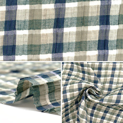 [Quantity starting from 5] Fabric "Year-dyed check shirring INCHEST-08BLP"