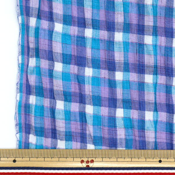 [Quantity starting from 5] Fabric "Year-dyed check shirring INCHEST-09BGY"