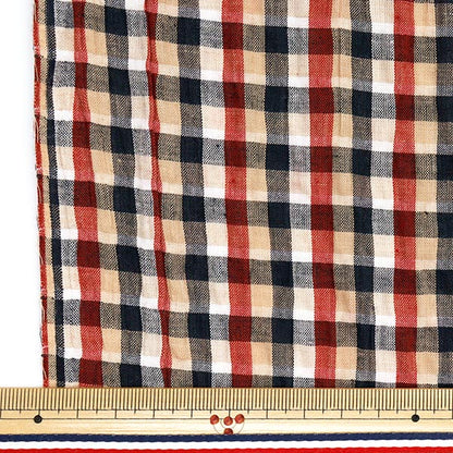 [Quantity starting from 5] Fabric "Year-dyed check shirring INCHEST-10NVR"