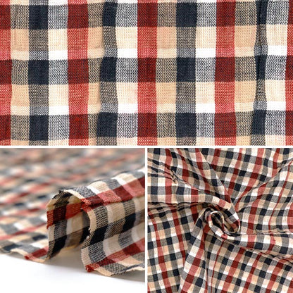[Quantity starting from 5] Fabric "Year-dyed check shirring INCHEST-10NVR"