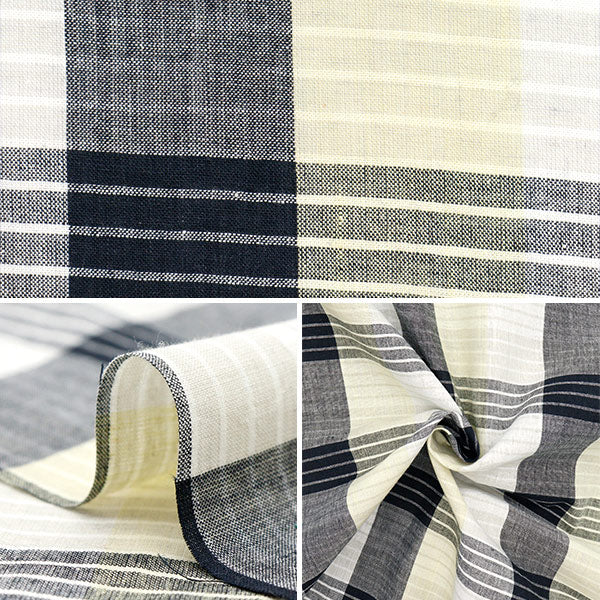 [Quantity starting from 5] Fabric "Year dye check INCHEPL-01WHA"