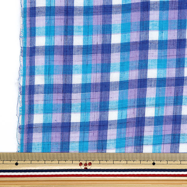 [Quantity starting from 5] Fabric "Year dye check INCHEPL-08BLP"