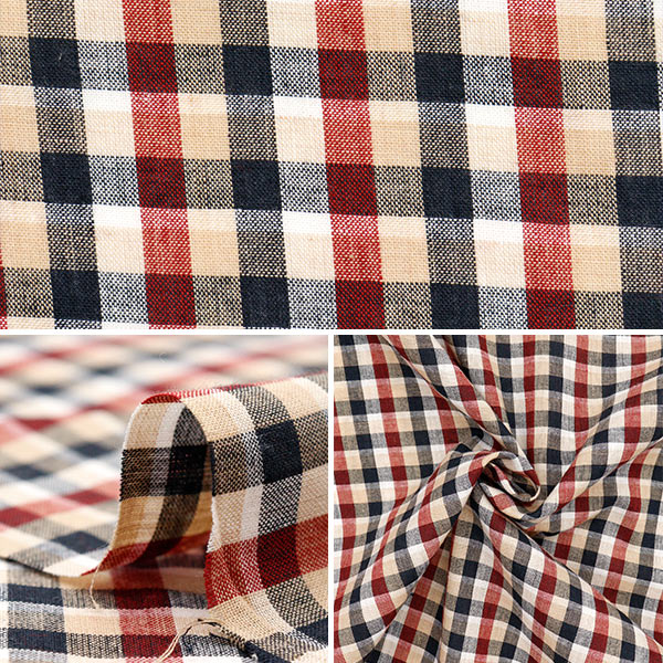 [Quantity starting from 5] Fabric "Year dye check INCHEPL-10NVR"