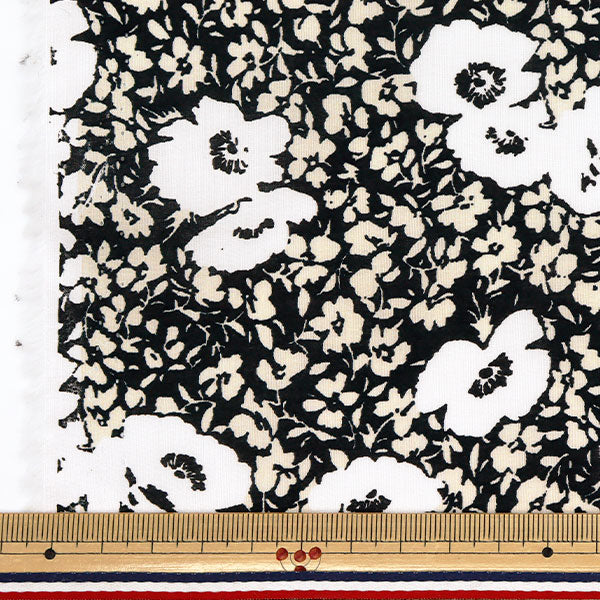 [Quantity starting from 5] Fabric "60 Lawn Print Floral Pattern Black 60LA25-VF-BK" 【Yuzawayaoriginal】