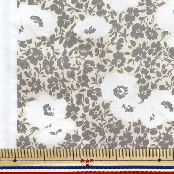 [Quantity starting from 5] Fabric "60 Lawn Print Floral Gray 60LA25-VF-GY" 【Yuzawayaoriginal】