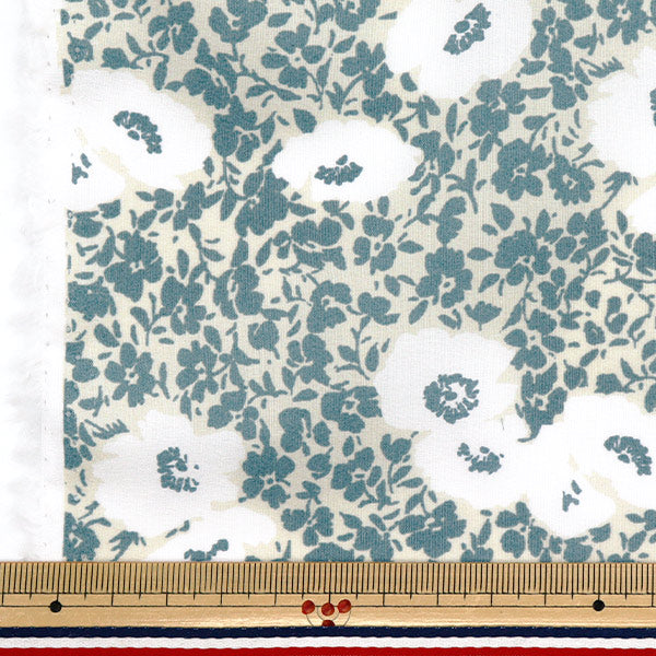 [Quantity starting from 5] Fabric "60 Lawn Print Floral Blue Gray 60LA25-VF-BGY" 【Yuzawayaoriginal】