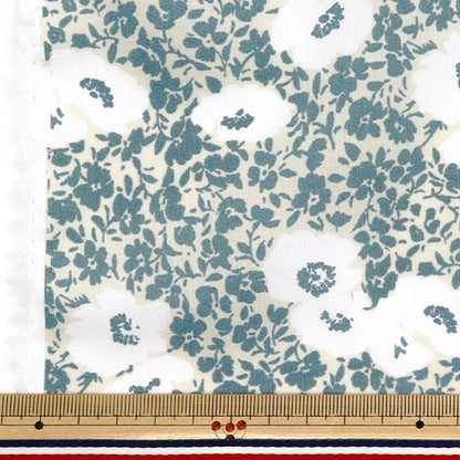 [Quantity starting from 5] Fabric "60 Lawn Print Floral Blue Gray 60LA25-VF-BGY" 【Yuzawayaoriginal】