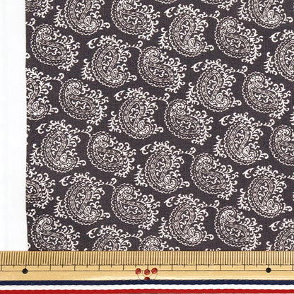 [Quantity starting from 5] Fabric "60 Lawn Print Paisley Pattern Charcoal Gray 60LA25-SP-CGY" 【Yuzawayaoriginal】