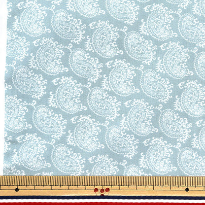 [Quantity starting from 5] Fabric "60 Lawn Print Paisley Pattern Blue Gray 60LA25-SP-BGY" 【Yuzawayaoriginal】