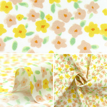 [Quantity starting from 5] Fabric "60 Lawn Print Floral Ivory 60LA25-PB-IV" 【Yuzawayaoriginal】