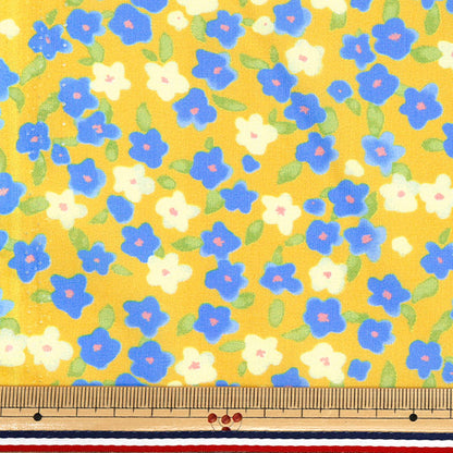 [Quantity starting from 5] Fabric "60 Lawn Print Floral Mustard 60LA25-PB-MUS" 【Yuzawayaoriginal】