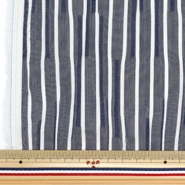 [Quantity starting from 5] Fabric "Tuck woven stripe navy TUCK-ST-NV" 【Yuzawayaoriginal】