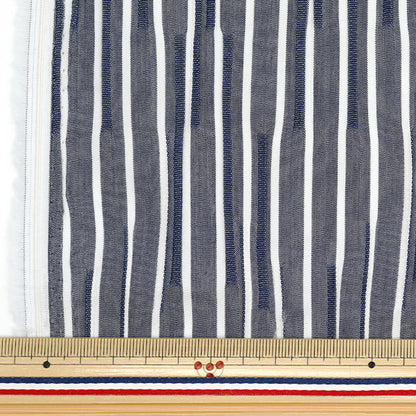 [Quantity starting from 5] Fabric "Tuck woven stripe navy TUCK-ST-NV" 【Yuzawayaoriginal】