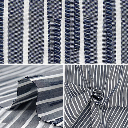 [Quantity starting from 5] Fabric "Tuck woven stripe navy TUCK-ST-NV" 【Yuzawayaoriginal】