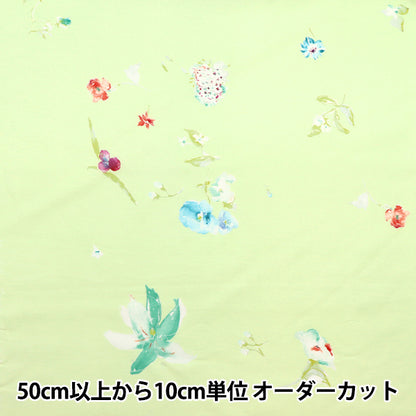 [Quantity starting from 5] Fabric "New morning Cotton Silk Yellow Green EGX-11001-1E" KOKKA