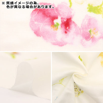 [Quantity starting from 5] Fabric "New morning Cotton Silk Yellow Green EGX-11001-1E" KOKKA