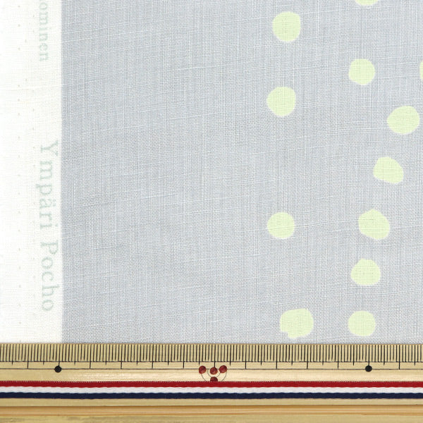 [Quantity starting from 5] Fabric "Naniiro Linen Thick Circle Pocho Cat Willow EGX-11211-1A" KOKKA