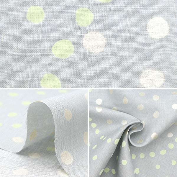 [Quantity starting from 5] Fabric "Naniiro Linen Thick Circle Pocho Cat Willow EGX-11211-1A" KOKKA