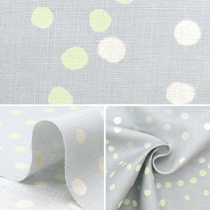[Quantity starting from 5] Fabric "Naniiro Linen Thick Circle Pocho Cat Willow EGX-11211-1A" KOKKA
