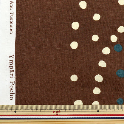 [Quantity starting from 5] Fabric "Naniiro Linen Thick Circle Pocho Me EGX-11211-1C" KOKKA